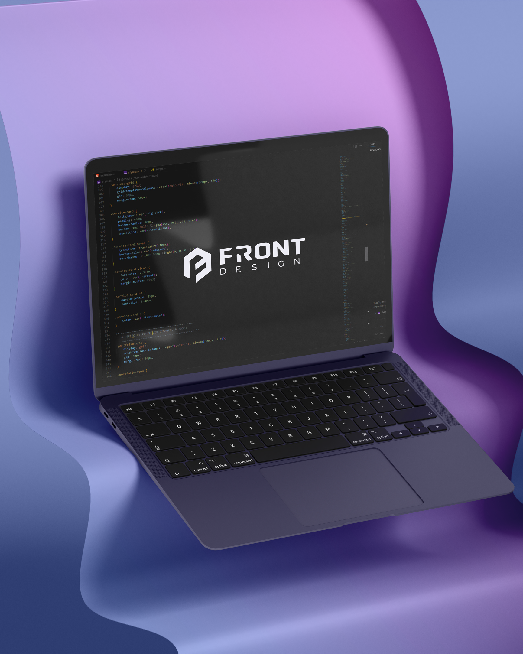 Equipe da agência Front Design trabalhando em desenvolvimento web e design em Mogi Mirim